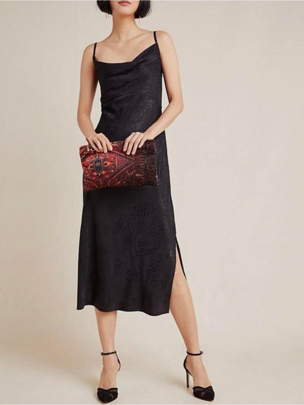 By Anthropologie Amelie Jacquard Slip Dress